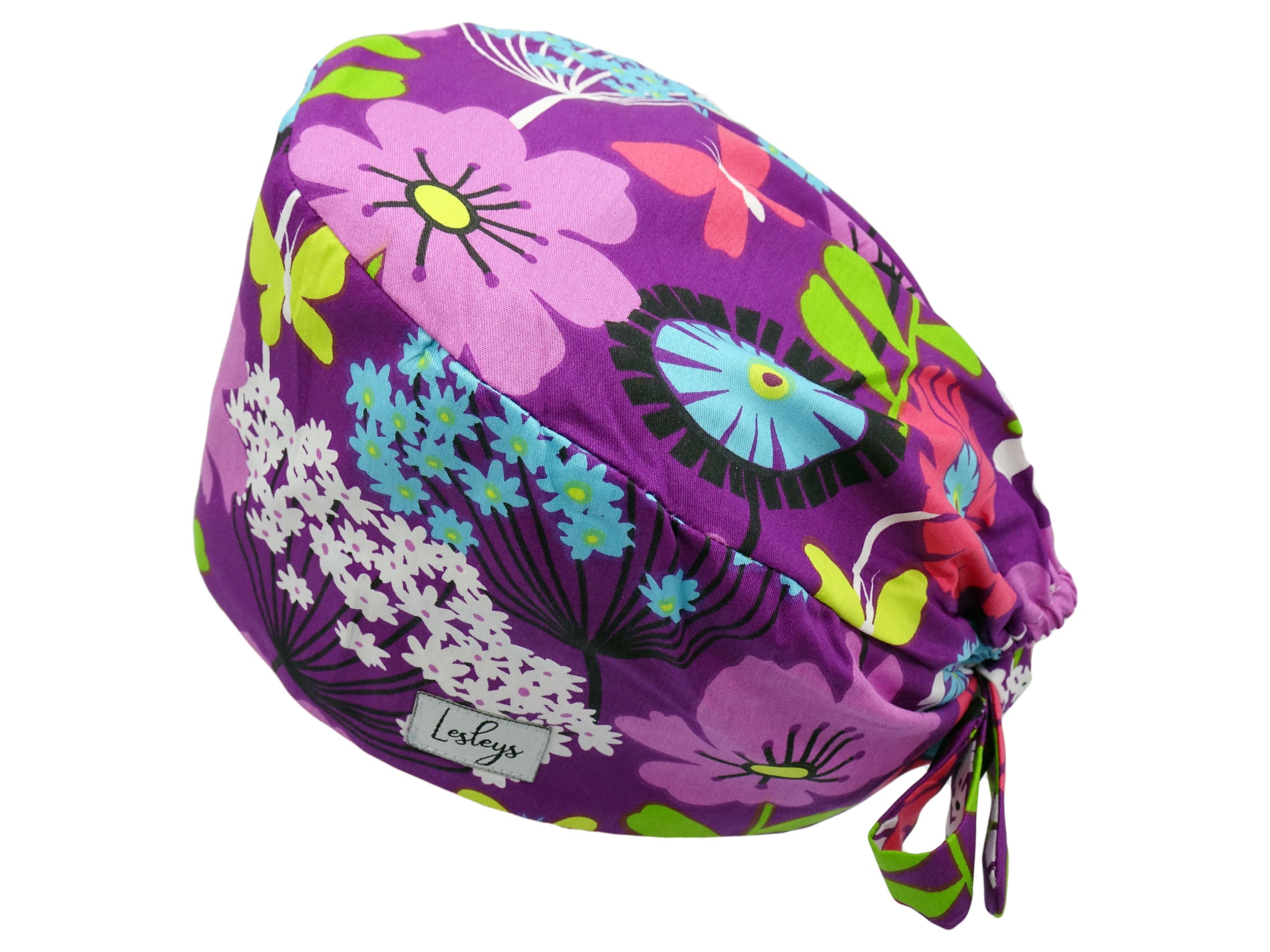 Bandana Stoff OP-Haube Big Flowers für kurze Haare aus Baumwolle - Lesleys