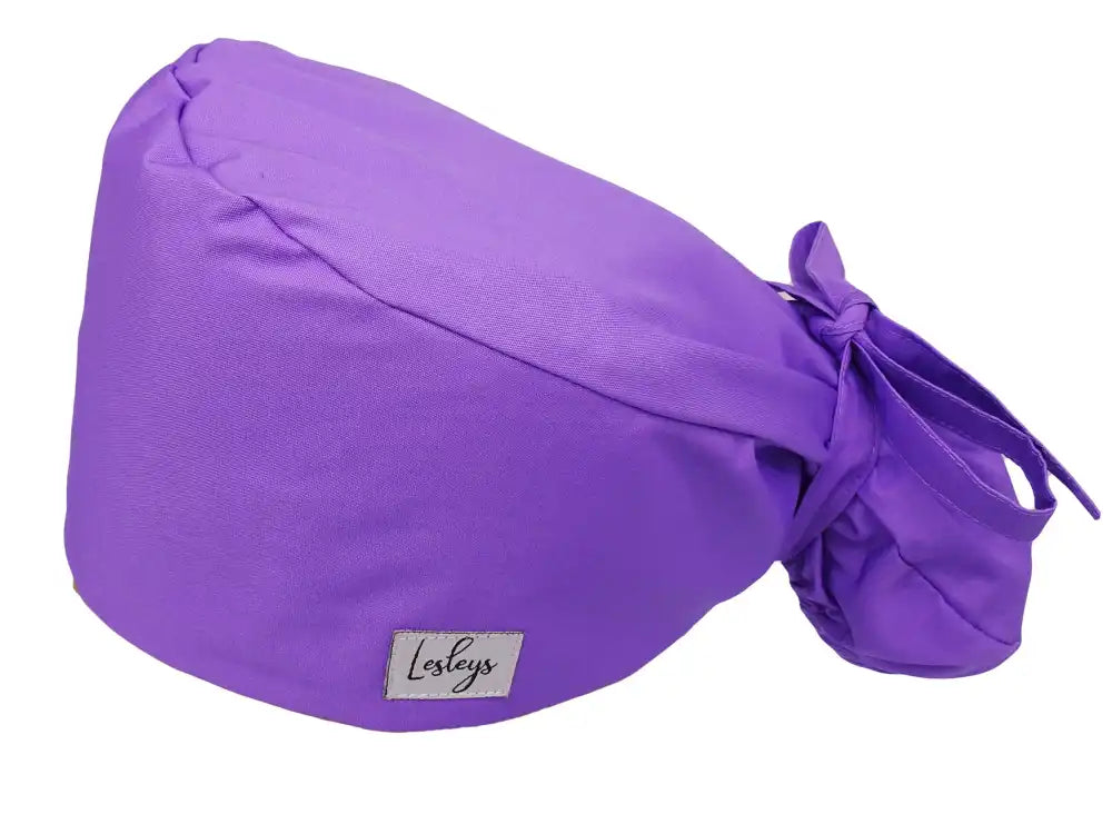 Ponytail Stoff OP-Haube Lavendelamethyst für lange Haare aus Baumwolle - Lesleys