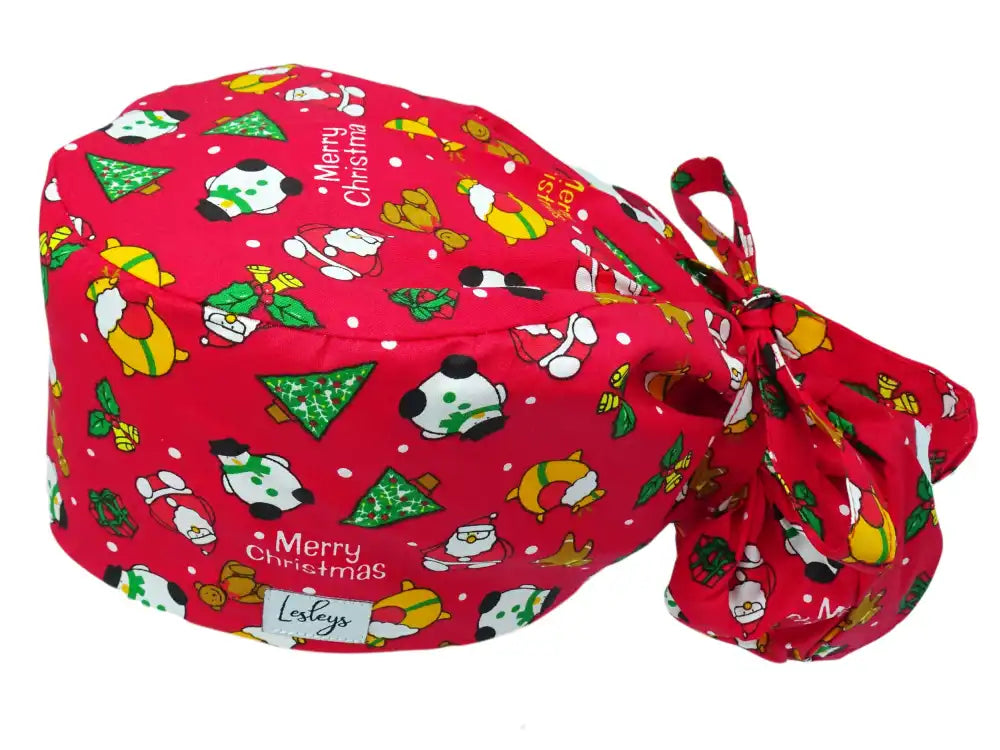 Ponytail Stoff OP-Haube Weihnachten für lange Haare aus Baumwolle - Lesleys