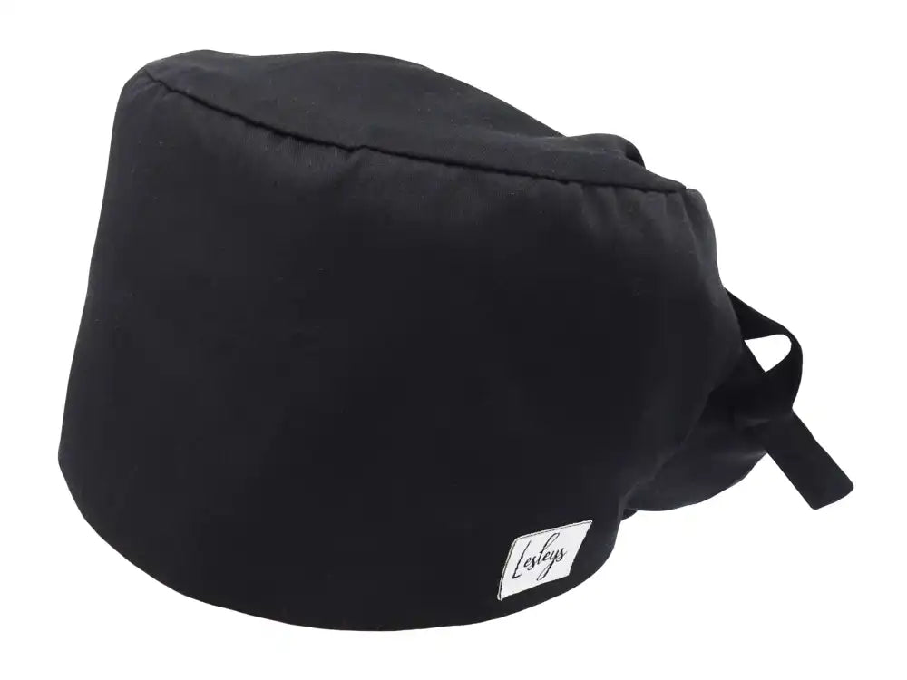 Ponytail Stoff OP-Haube Onyxschwarz für lange Haare aus Baumwolle - Lesleys