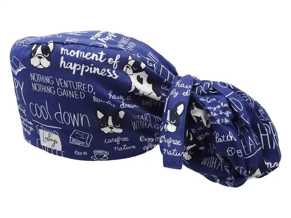 Ponytail Stoff OP-Haube Happy and Sleepy für lange Haare aus Baumwolle - Lesleys