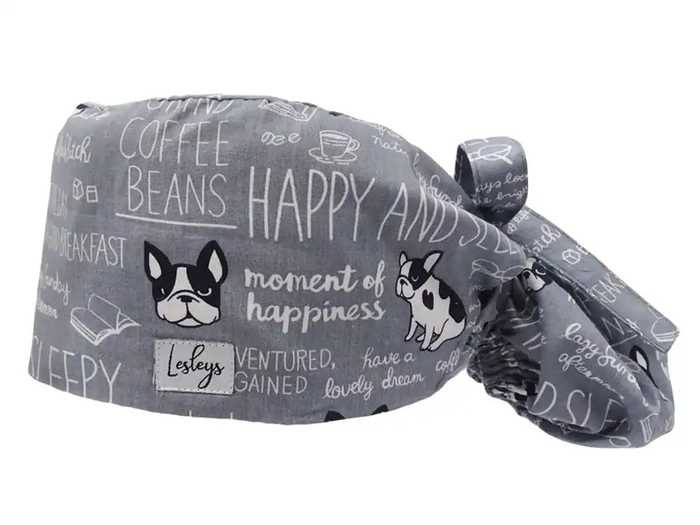 Ponytail Stoff OP-Haube Happy and Sleepy für lange Haare aus Baumwolle - Lesleys