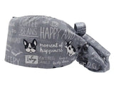 Ponytail Stoff OP-Haube Happy and Sleepy für lange Haare aus Baumwolle - Lesleys
