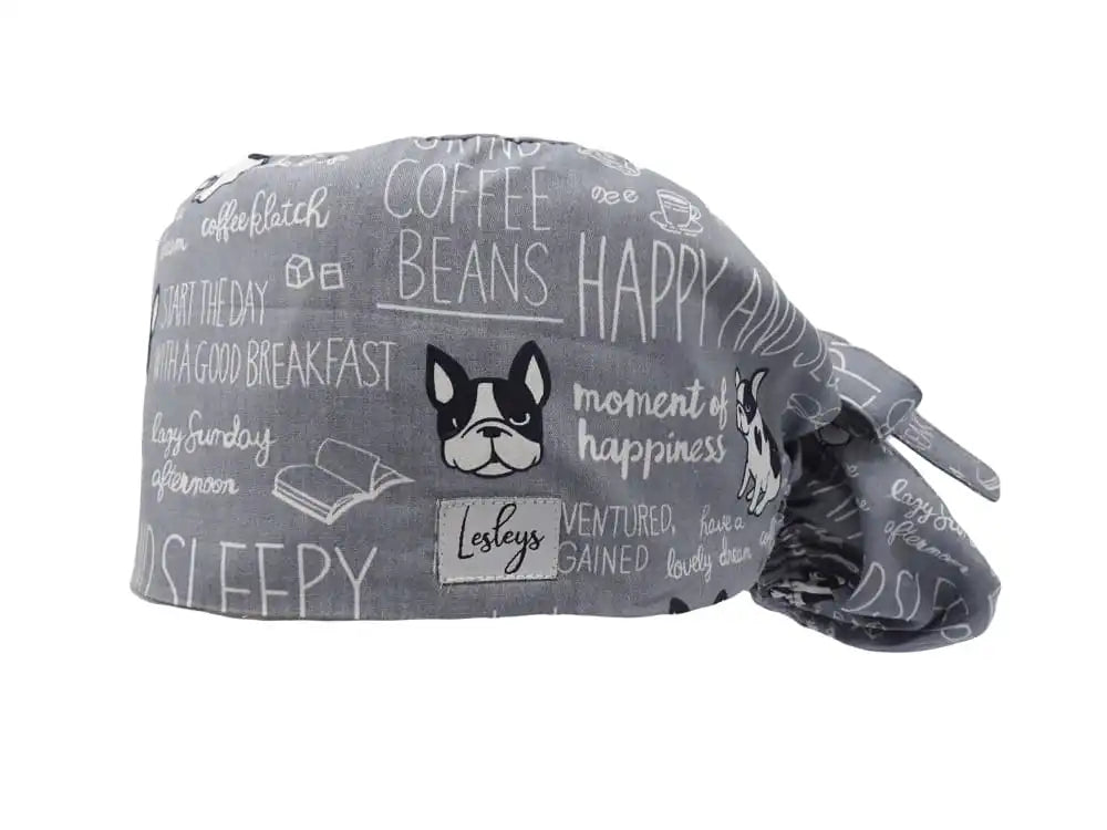 Ponytail Stoff OP-Haube Happy and Sleepy für lange Haare aus Baumwolle - Lesleys