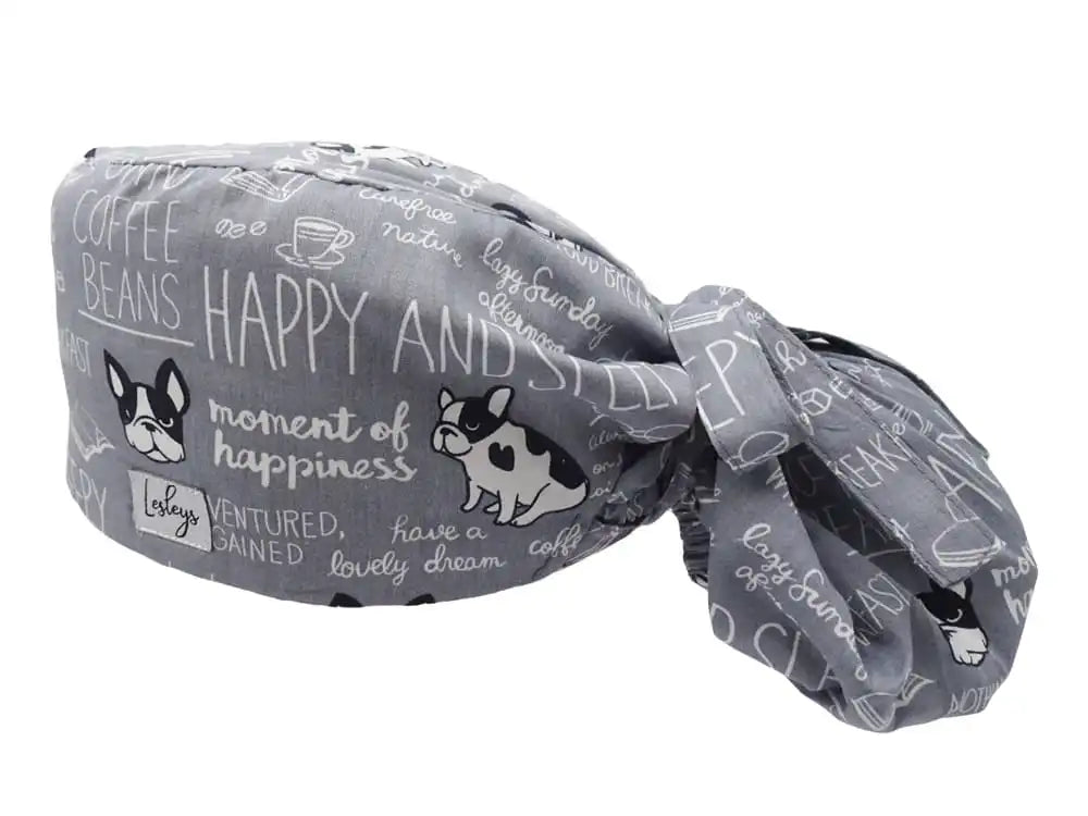 Ponytail Stoff OP-Haube Happy and Sleepy für lange Haare aus Baumwolle - Lesleys