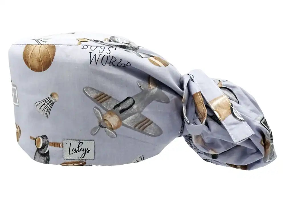 Ponytail Stoff OP-Haube Retro Toys für lange Haare aus Baumwolle - Lesleys