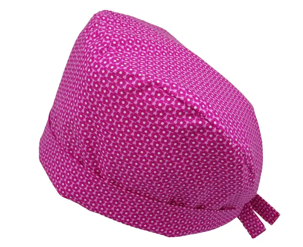 Lesleys OP-Haube für lange Haare Pink Blümchen - Stoff OP-Haube aus 100% Baumwolle