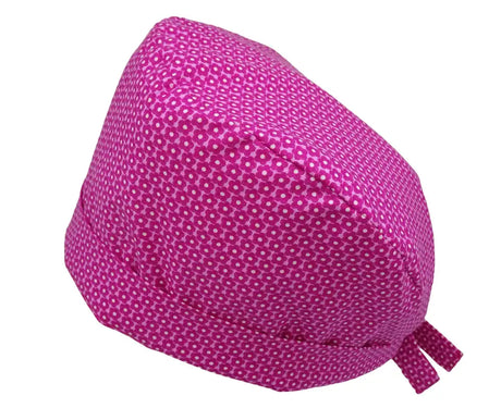 Lesleys OP-Haube für lange Haare Pink Blümchen - Stoff OP-Haube aus 100% Baumwolle