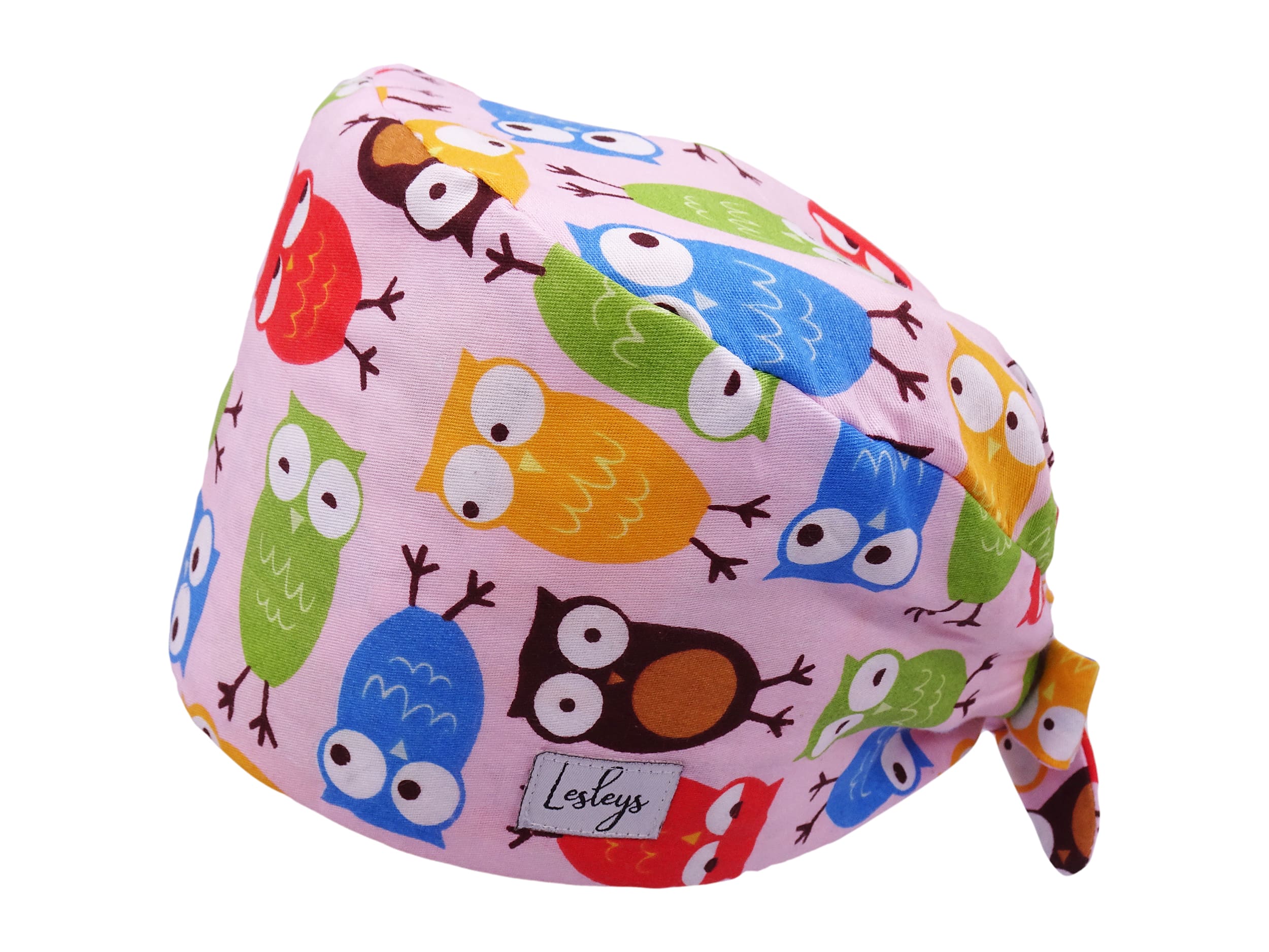 Bandana Stoff OP-Haube Crazy Owls für kurze Haare aus Baumwolle - Lesleys