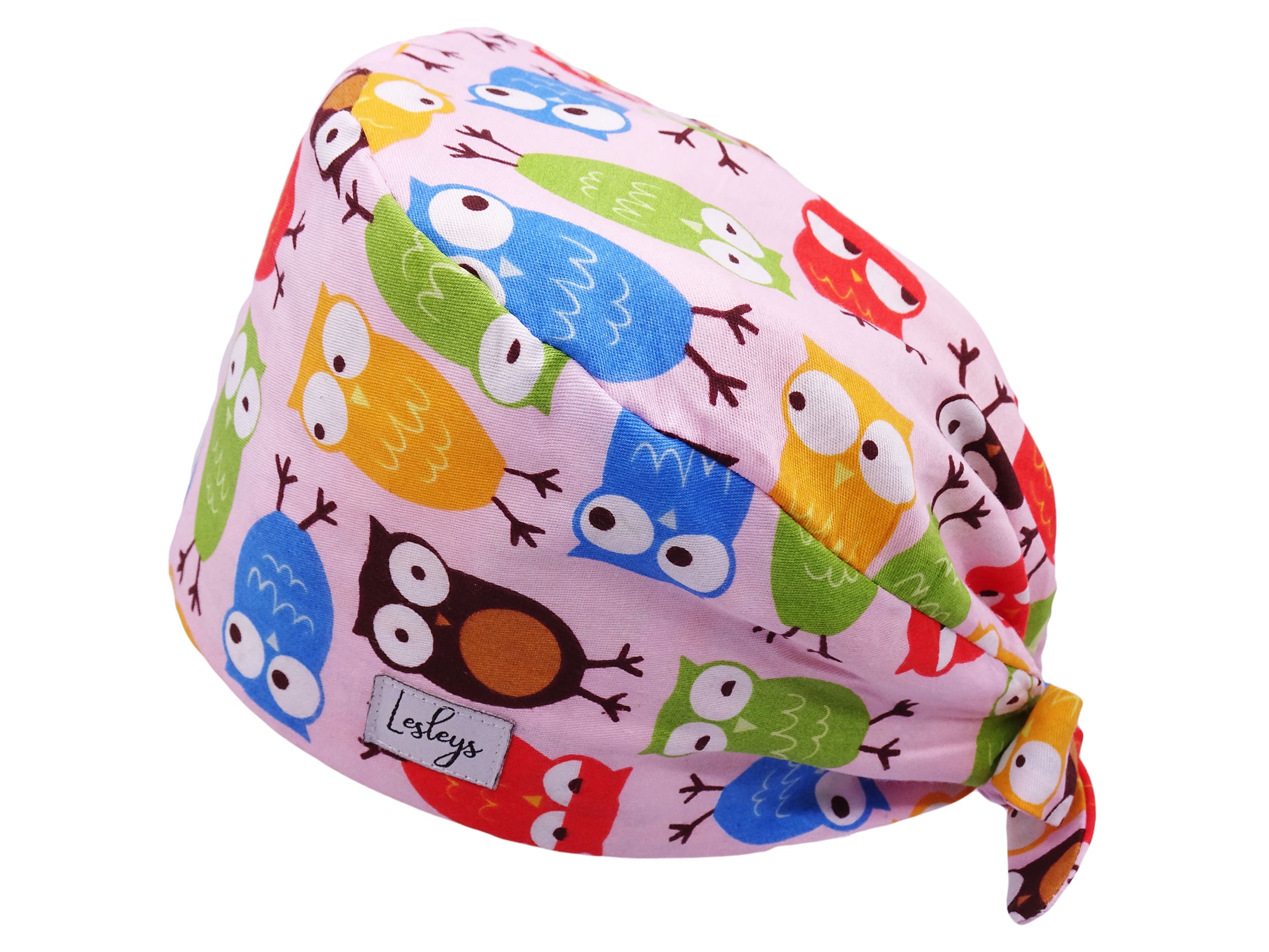 Bandana Stoff OP-Haube Crazy Owls für kurze Haare aus Baumwolle - Lesleys