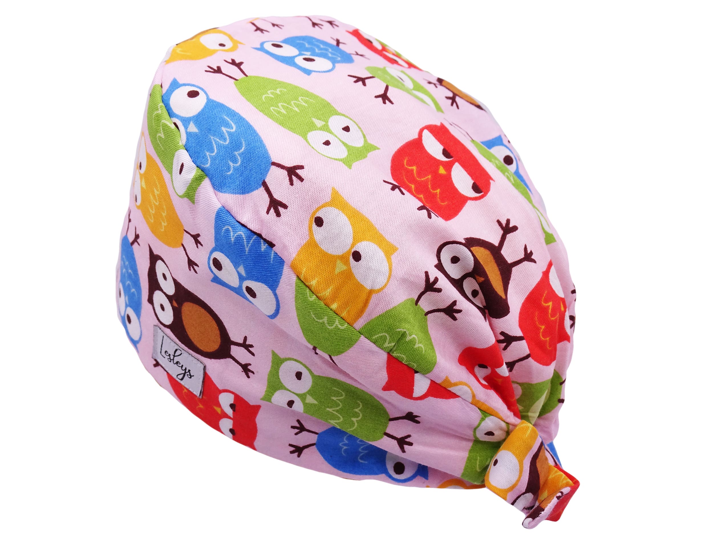 Bandana Stoff OP-Haube Crazy Owls für kurze Haare aus Baumwolle - Lesleys