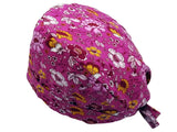 Lesleys OP-Haube für lange Haare Fuchsia - Stoff OP-Haube aus 100% Baumwolle