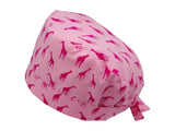 Lesleys OP-Haube für lange Haare Giraffen Pink - Stoff OP-Haube aus 100% Baumwolle