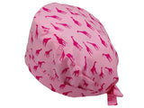 Lesleys OP-Haube für lange Haare Giraffen Pink - Stoff OP-Haube aus 100% Baumwolle