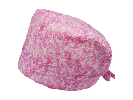 Lesleys OP-Haube für lange Haare Pastellrosen Rosa - Stoff OP-Haube aus 100% Baumwolle