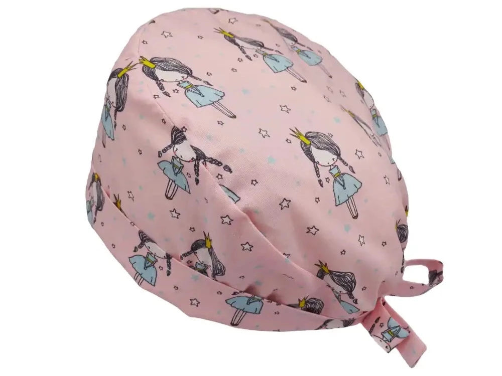 Lesleys OP-Haube für lange Haare Prinzessin Lili - Stoff OP-Haube aus 100% Baumwolle