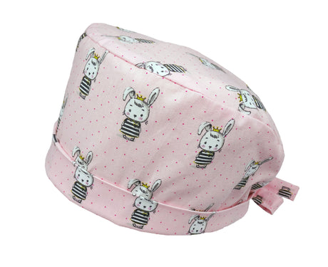 Lesleys OP-Haube für lange Haare Prinzessin Hasi - Stoff OP-Haube aus 100% Baumwolle