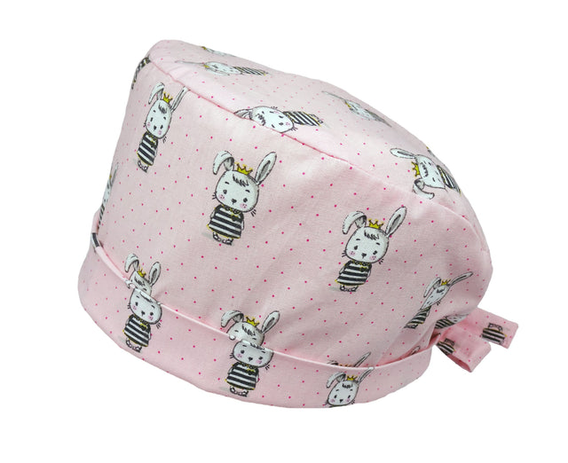 Lesleys OP-Haube für lange Haare Prinzessin Hasi - Stoff OP-Haube aus 100% Baumwolle