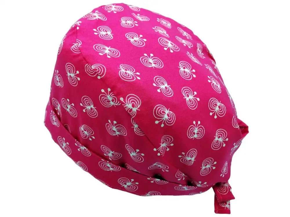 Lesleys OP-Haube für lange Haare Schmetterlinge - Stoff OP-Haube aus 100% Baumwolle