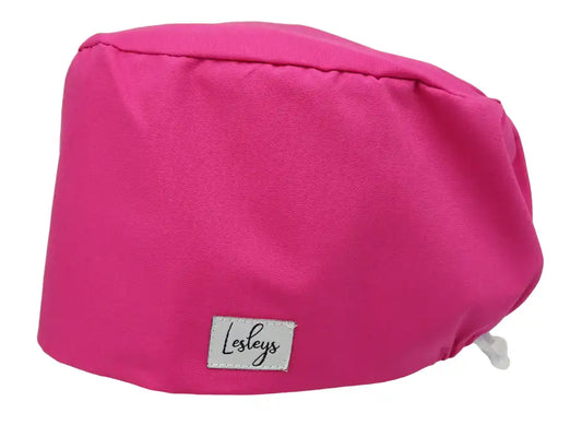 Komfort Stoff OP-Haube Tumalinpink für lange Haare aus Baumwolle - Lesleys