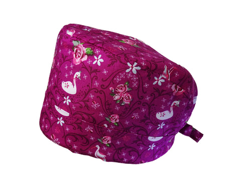 Lesleys OP-Haube für lange Haare Märchensee Pink - Stoff OP-Haube aus 100% Baumwolle