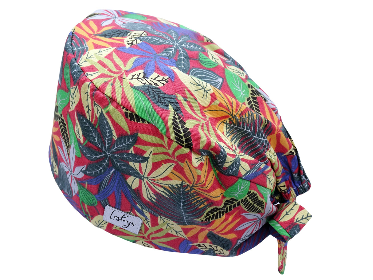 Bandana Stoff OP-Haube Feuerblüte für kurze Haare aus Baumwolle - Lesleys