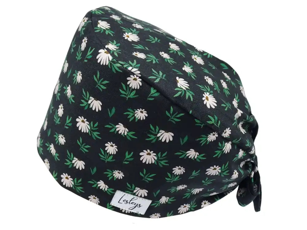 Bandana Stoff OP-Haube Dunkles Gänseblümchen für kurze Haare aus Baumwolle - Lesleys