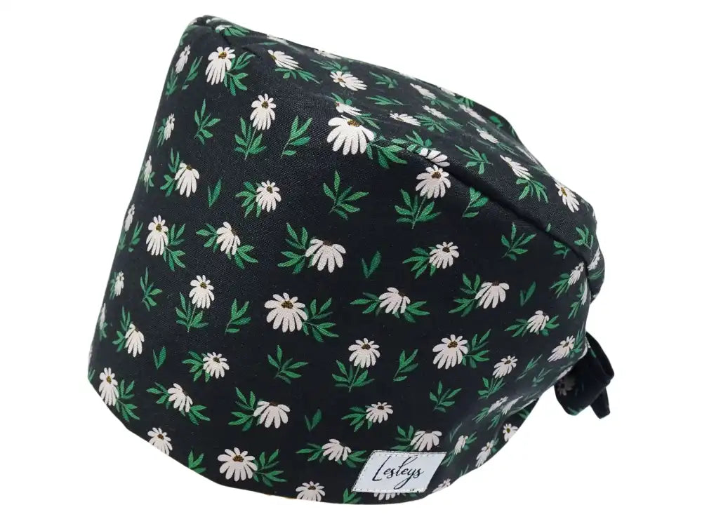 Bandana Stoff OP-Haube Dunkles Gänseblümchen für kurze Haare aus Baumwolle - Lesleys
