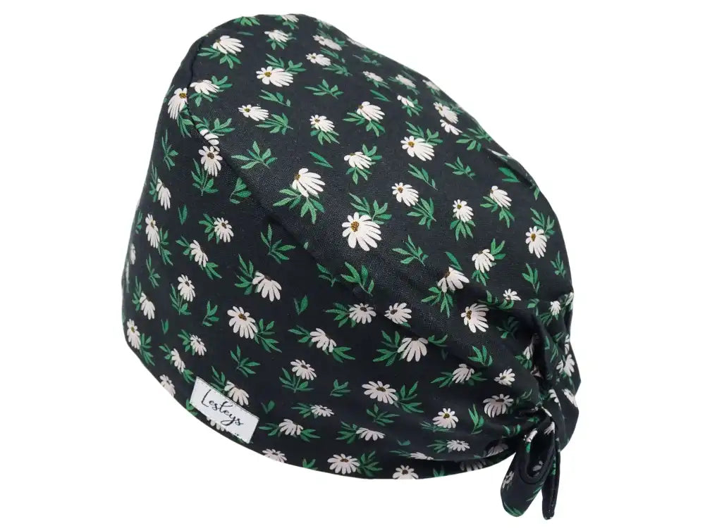 Bandana Stoff OP-Haube Dunkles Gänseblümchen für kurze Haare aus Baumwolle - Lesleys