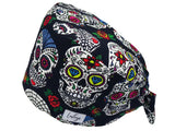 Bandana Stoff OP-Haube Muertos Schwarz für kurze Haare aus Baumwolle - Lesleys