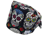 Bandana Stoff OP-Haube Muertos Schwarz für kurze Haare aus Baumwolle - Lesleys