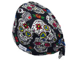 Bandana Stoff OP-Haube Muertos Schwarz für kurze Haare aus Baumwolle - Lesleys