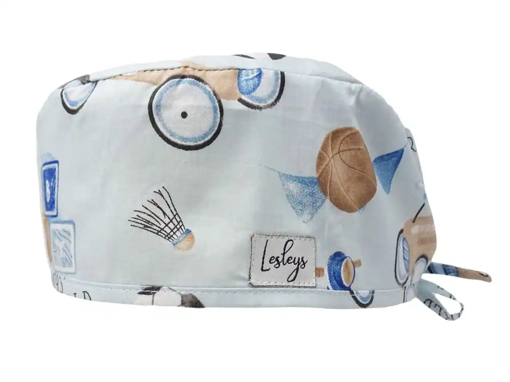 Stoff OP-Haube Retro Toys aus Baumwolle - Kurze Haare