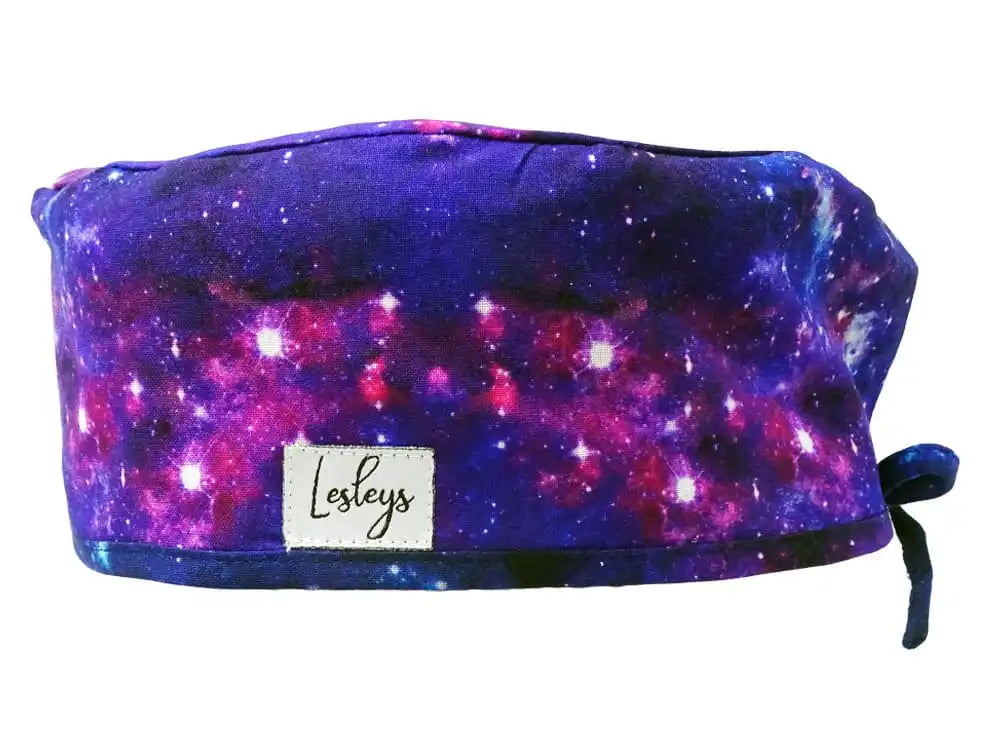 Stoff OP-Haube aus Baumwolle Blue Space - Kurze Haare