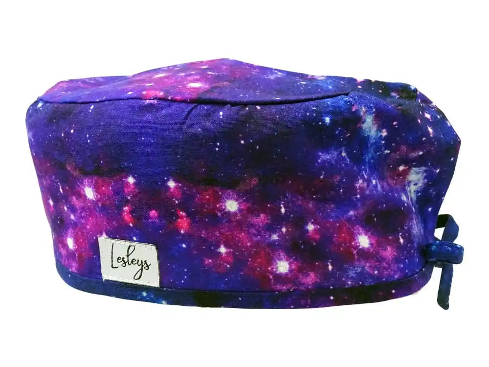 Stoff OP-Haube aus Baumwolle Blue Space - Kurze Haare