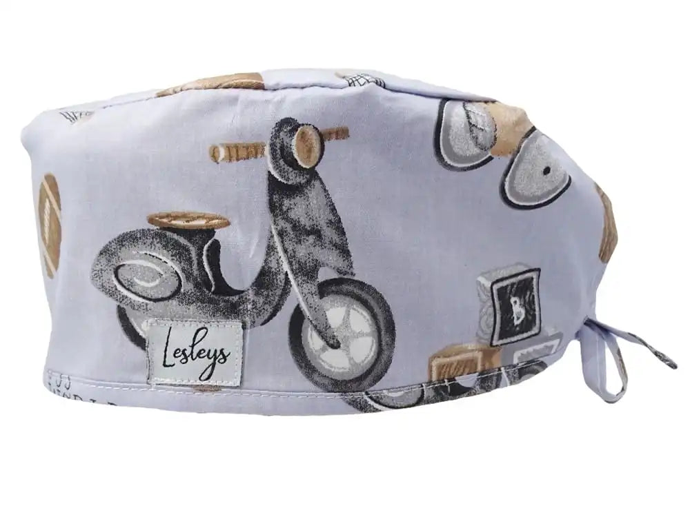 Stoff OP-Haube Retro Toys aus Baumwolle - Kurze Haare