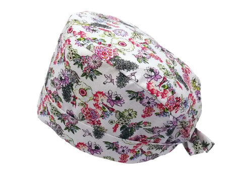 Lesleys OP-Haube für lange Haare Herbstblume - Stoff OP-Haube aus 100% Baumwolle