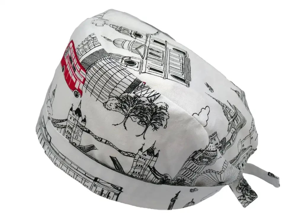 Lesleys OP-Haube für lange Haare London - Stoff OP-Haube aus 100% Baumwolle