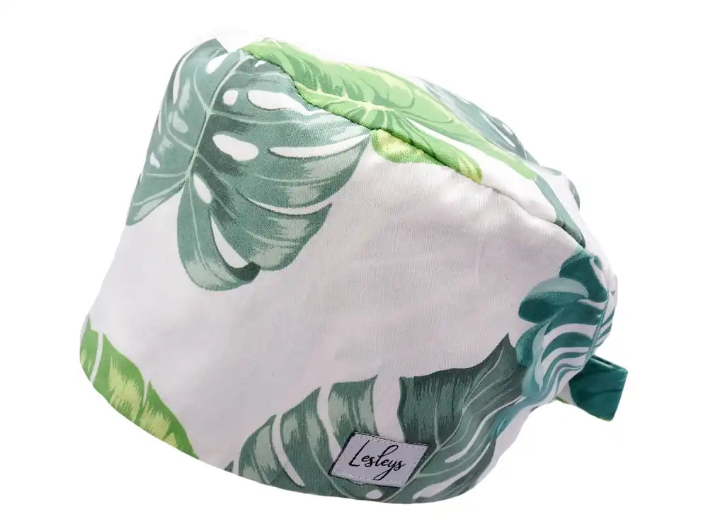 Bandana Stoff OP-Haube Palmblätter für kurze Haare aus Baumwolle - Lesleys