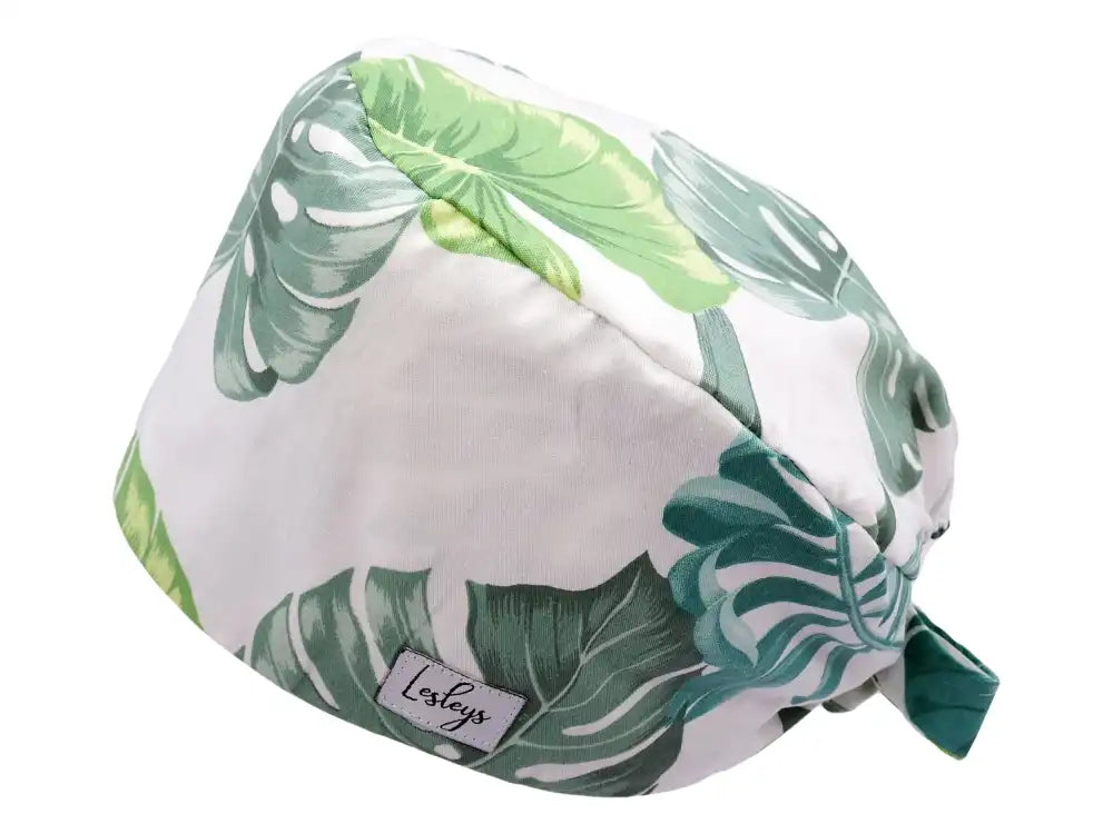 Bandana Stoff OP-Haube Palmblätter für kurze Haare aus Baumwolle - Lesleys