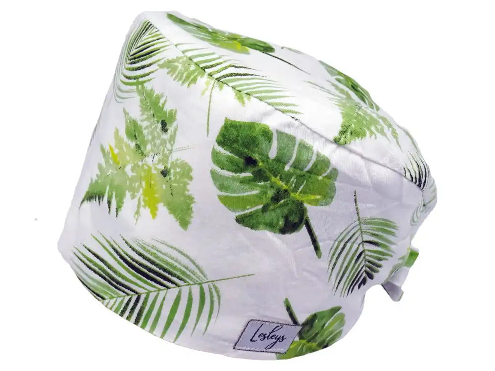 Bandana Stoff OP-Haube Palmidylle Grün für kurze Haare aus Baumwolle - Lesleys