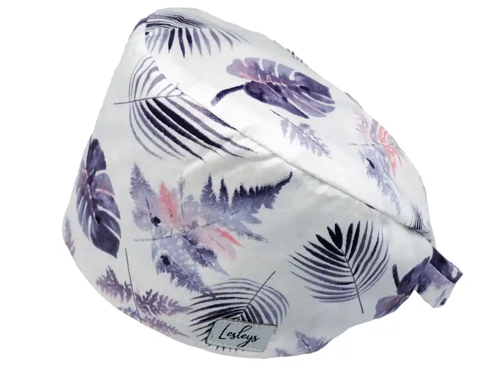 Bandana Stoff OP-Haube Palmidylle Blau für kurze Haare aus Baumwolle - Lesleys