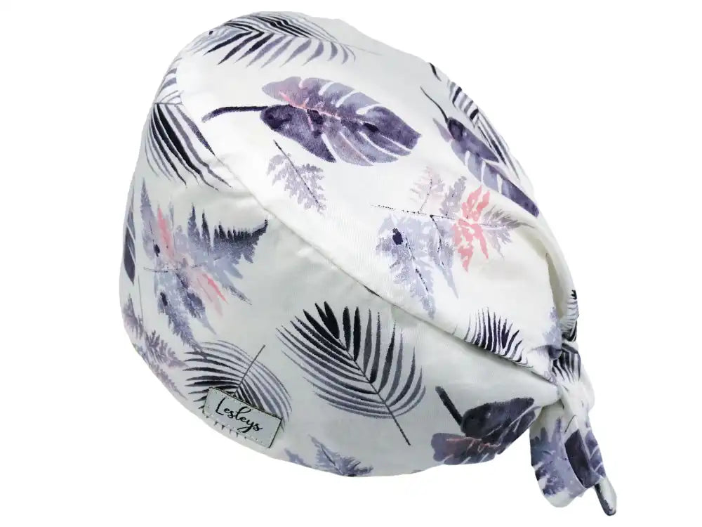 Bandana Stoff OP-Haube Palmidylle Blau für kurze Haare aus Baumwolle - Lesleys