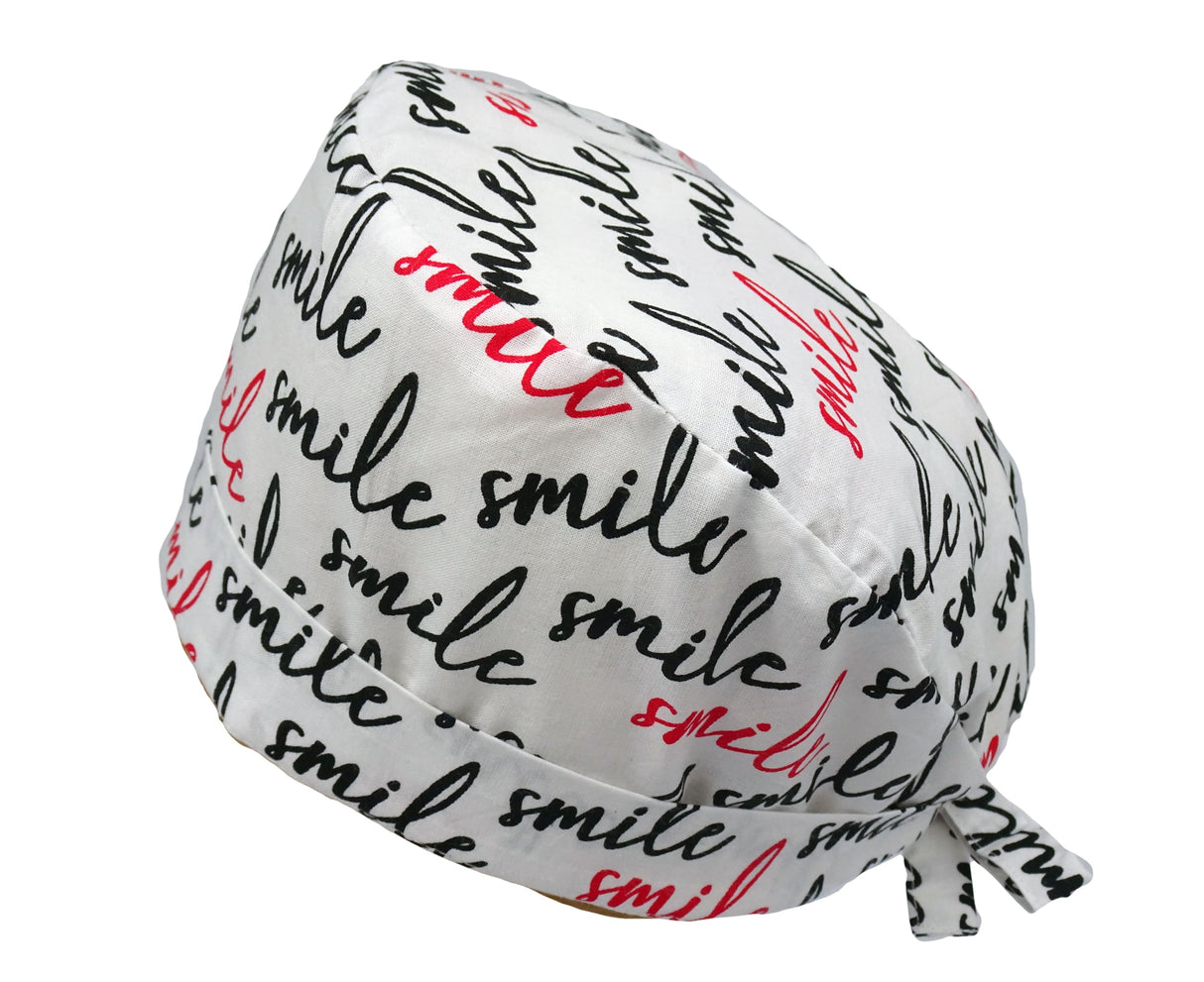 Lesleys OP-Haube für lange Haare Smile - Stoff OP-Haube aus 100% Baumwolle