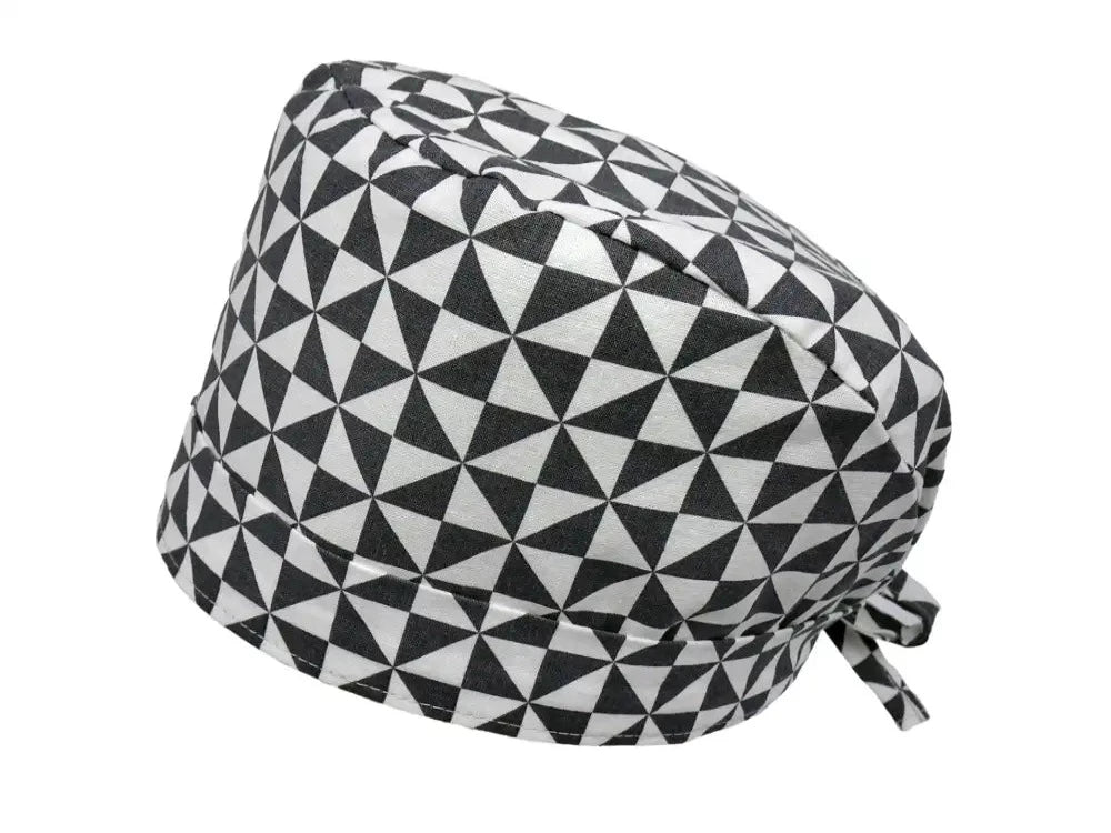 Lesleys OP-Haube für lange Haare Triangle Grau - Stoff OP-Haube aus 100% Baumwolle