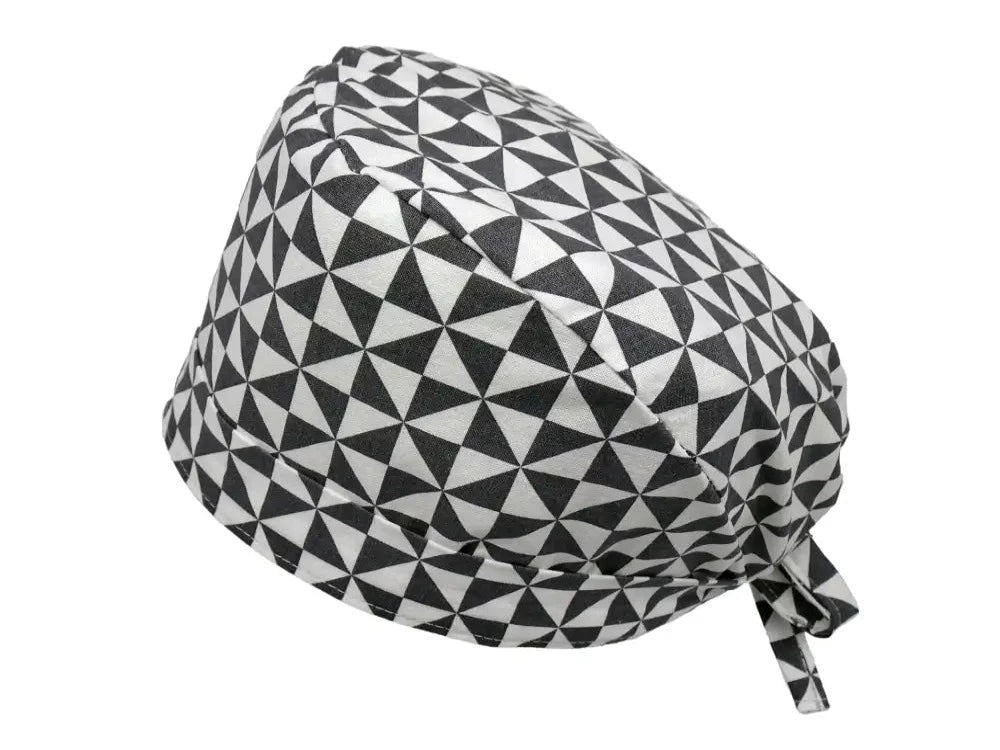 Lesleys OP-Haube für lange Haare Triangle Grau - Stoff OP-Haube aus 100% Baumwolle