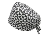Lesleys OP-Haube für lange Haare Triangle Grau - Stoff OP-Haube aus 100% Baumwolle