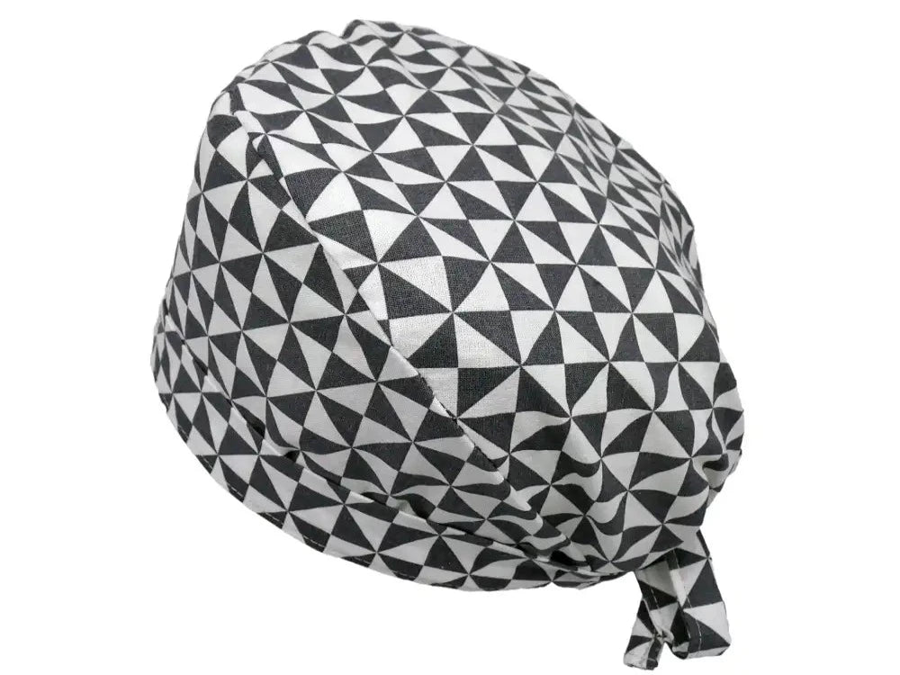 Lesleys OP-Haube für lange Haare Triangle Grau - Stoff OP-Haube aus 100% Baumwolle