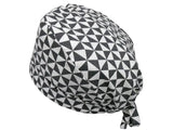 Lesleys OP-Haube für lange Haare Triangle Grau - Stoff OP-Haube aus 100% Baumwolle