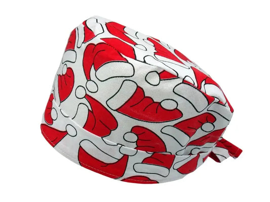 Lesleys OP-Haube für lange Haare Weihnachtsmützen - Stoff OP-Haube aus 100% Baumwolle